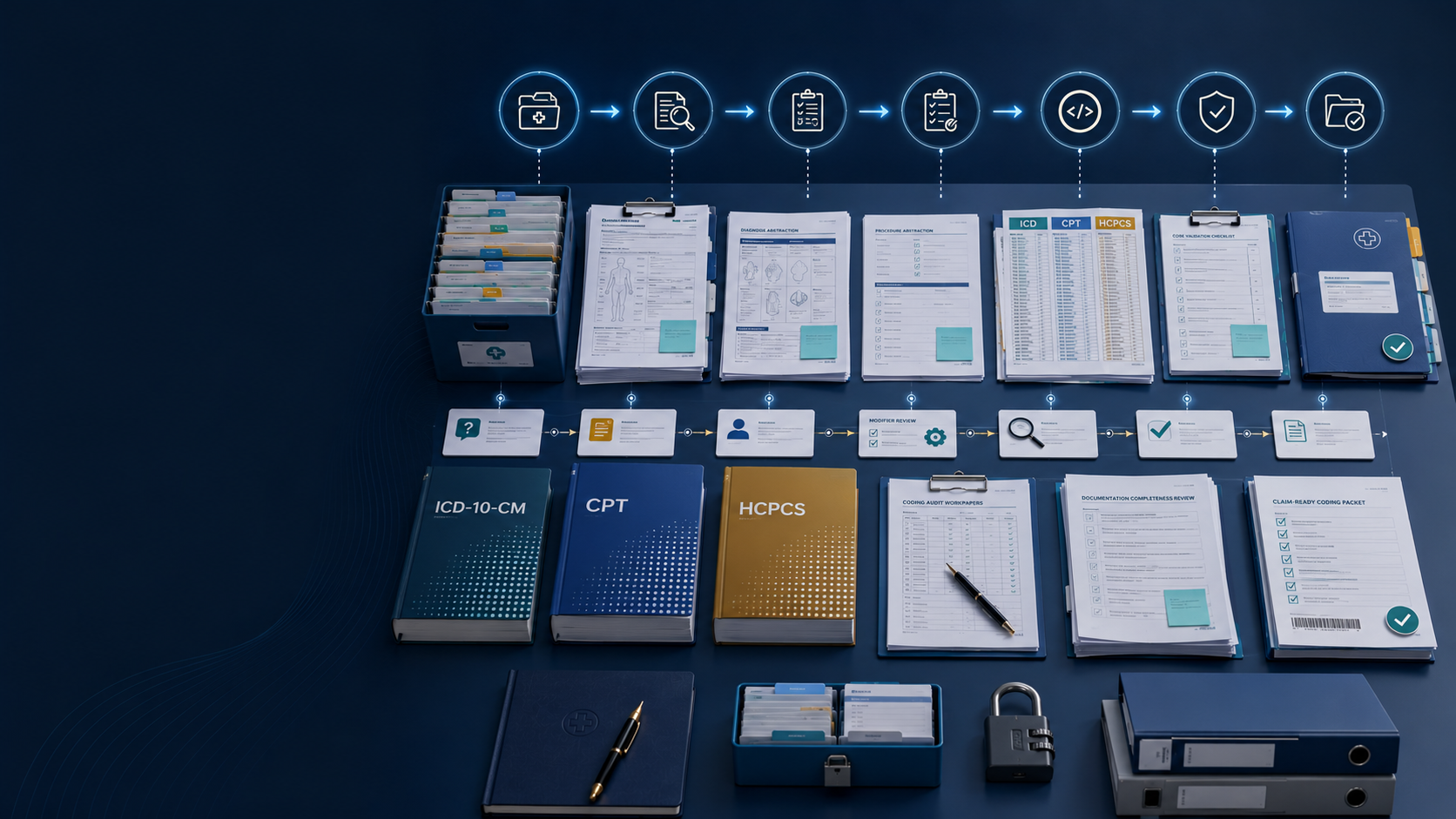 Medical coding chart review and validation workflow